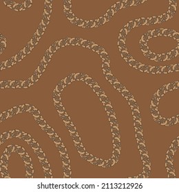 Abstract Hand drawn chain   themed seamless print pattern.