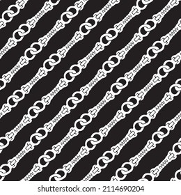 Abstract Hand drawn chain   themed seamless print pattern.