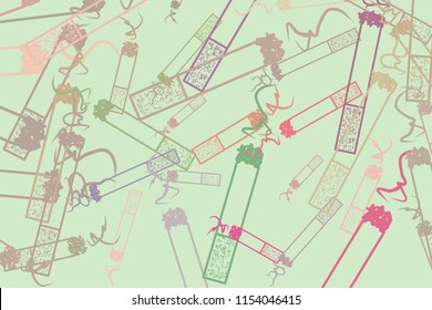 Abstract hand drawn cigarette, artistic for graphic design, catalog, textile or texture printing & background. Vector artwork.