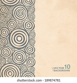 Abstract hand drawn circle retro pattern