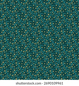 Abstract Hand Drawn Circles and Dots Playful Seamless Decorative Pattern