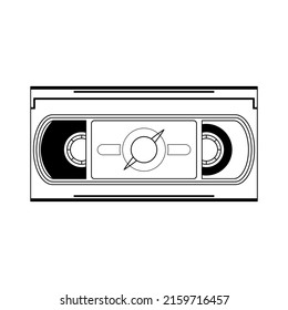 Resumen Dibujo De La Mano Clásica Cinta Vieja Cassette De Vídeo VHS Concepto Vector Estilo De Contorno De Diseño De Fondo Blanco Aislado Música De Contorno, Sonido, Audio, Relax