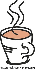 Abstract Hand drawn coffee cup vector logo