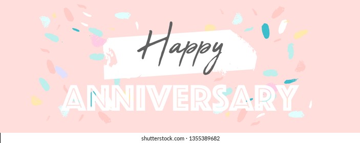 Abstract hand drawn colorful confetti brush strokes festive background for invitations, banners, birthday, party, carnaval, holidays, celebretions