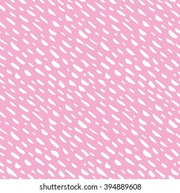 Abstract hand drawn colorful diagonal brush touches seamless vector pink pattern