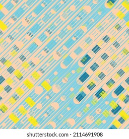 Abstract Hand drawn, colorful geometric seamless print pattern. seamless abstract pattern. Textile and on fabric print  pattern.