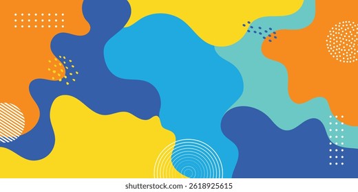 abstrato mão desenhada colorido fluido geométrico onda formas orgânicas padrão pop art modelo fundo retrô