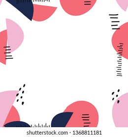 Abstract hand drawn colorful modern shapes background with empty text space.Vector artistic illustration for ad, banners, landing,cards, promotion, advertising,poster,web