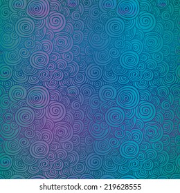 abstract hand drawn colorful seamless background pattern with pattern swatch
