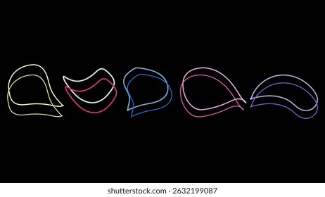 Abstract hand drawn colour on black background. Design elements.
