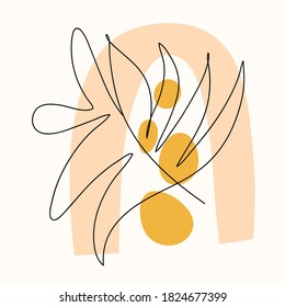 Abstract hand drawn contemporary poster. 2020 trend. Hand drawn logo for social media content