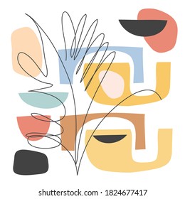 Abstract hand drawn contemporary poster. 2020 trend. Hand drawn logo for social media content