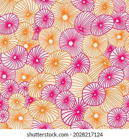 Abstract hand drawn corals in a vector seamless pattern. Ocean themed florals. Perfect for marine life and underwater worlds. 