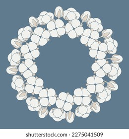 Abstract hand drawn Cotton wreath vector