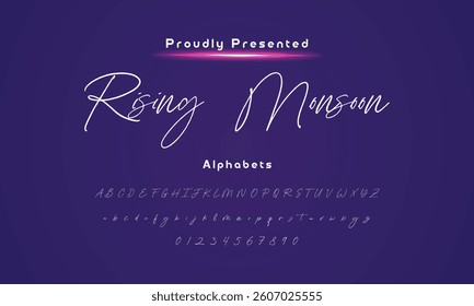 Abstract Hand drawn creative calligraphy vector logo  drawn calligraphic vector monoline font. Distress signature letters. Modern script calligraphy type. ABC typography Latin signature alp