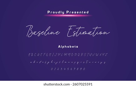 Abstract Hand drawn creative calligraphy vector logo  drawn calligraphic vector monoline font. Distress signature letters. Modern script calligraphy type. ABC typography Latin signature alp