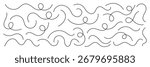 Abstract hand drawn curve lines. Squiggle line texture. Minimalist curved decorative border, divider elements. Looping squiggle lines. Wavy lines. Vector illustration