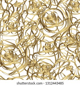 Abstract hand drawn curves vector seamless pattern