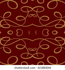 Abstract hand drawn curves vector seamless pattern
