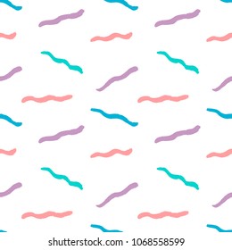 Abstract hand drawn cute colored background. Seamless pattern with paint elements in vector.