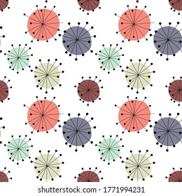 Abstract Hand Drawn Dandelion flower. Vector Illustration
