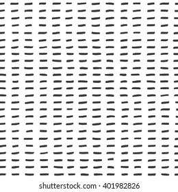 Abstract hand drawn dashed lines background. Seamless vector pattern. Black and white template.