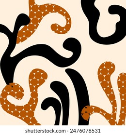 Abstract hand drawn decorative pattern. Vector Illustration.