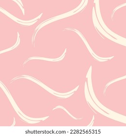 abstrakter handgezeichneter doodle Hintergrund, nahtloses Bogenmuster in rosafarbener Farbe. Vektorgrafik