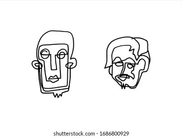 abstrakte handgezeichnete doodle-face-Vektorillustration