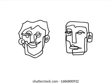 abstract hand drawn doodle face vector