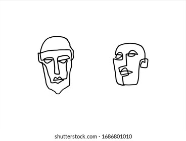 abstract hand drawn doodle face vector