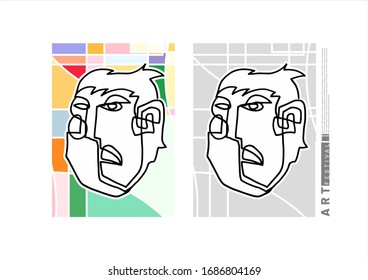 abstrakte, handgezeichnete Vektorillustration mit doodle Oberfläche mit buntem Hintergrund für Abdeckung, Banner, Plakatvorlage