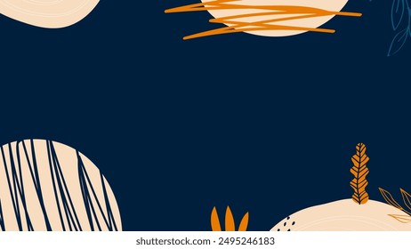 abstract hand drawn doodle floral pattern