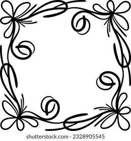 Abstract hand drawn doodle frame. Vector design element. 