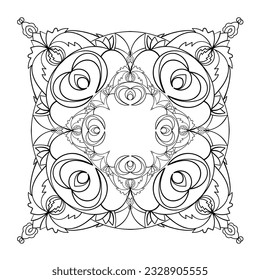 Abstract hand drawn doodle frame. Vector design element. 