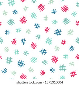 Abstract hand drawn doodle grid seamless pattern on white background. Great for wallpaper, web background, wrapping paper, fabric, packaging, greeting cards, invitations and more.