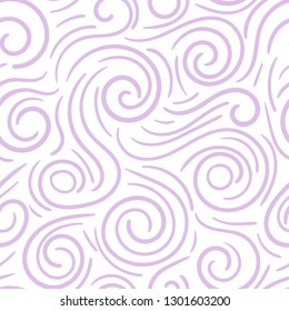 Abstract hand drawn doodle line wavy seamless pattern. Curly linear messy background. Vector illustration. 