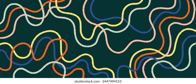 Abstractas dibujado a mano líneas de garabato fondo ilustración Vector