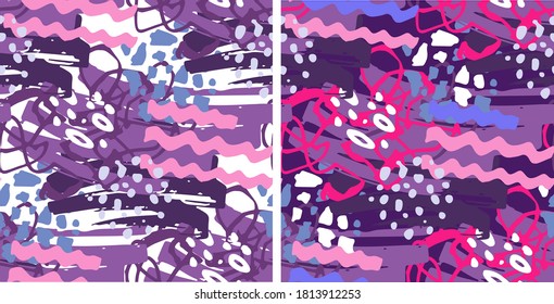 Abstract hand drawn doodle pattern background. Template splash brush art.