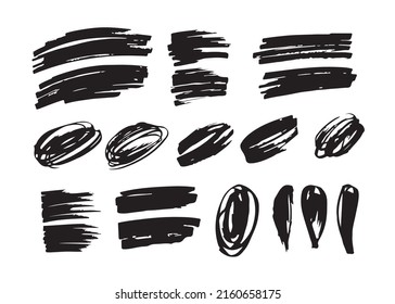 Abstract hand drawn doodle set. Sketch brush design elements.