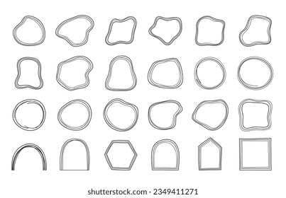 Abstract hand drawn doodle shapes collection, vector eps10 illustration