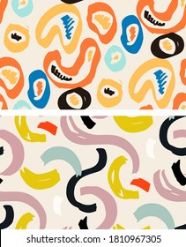Abstract hand drawn doodle template design art. Autumn pattern background. Fall template abstract poster banner.