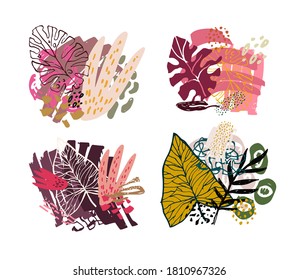 Abstract hand drawn doodle template design art. Autumn pattern background. Fall template abstract poster banner.