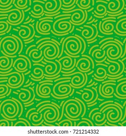 Abstract hand drawn doodle thin line wavy seamless pattern. Curly linear messy background. Vector illustration.