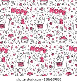Abstract hand drawn doodles seamless pattern