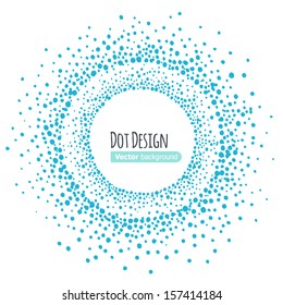 Abstract hand drawn dots frame. Vector illustration