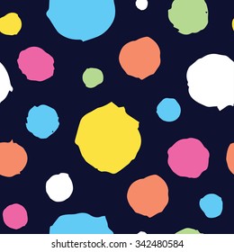 Abstract hand drawn dots seamless vector pattern navy