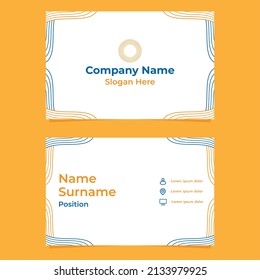 abstract hand drawn double sided business card template design