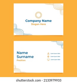 abstract hand drawn double sided business card template design