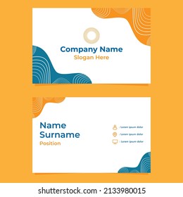 abstract hand drawn double sided business card template design